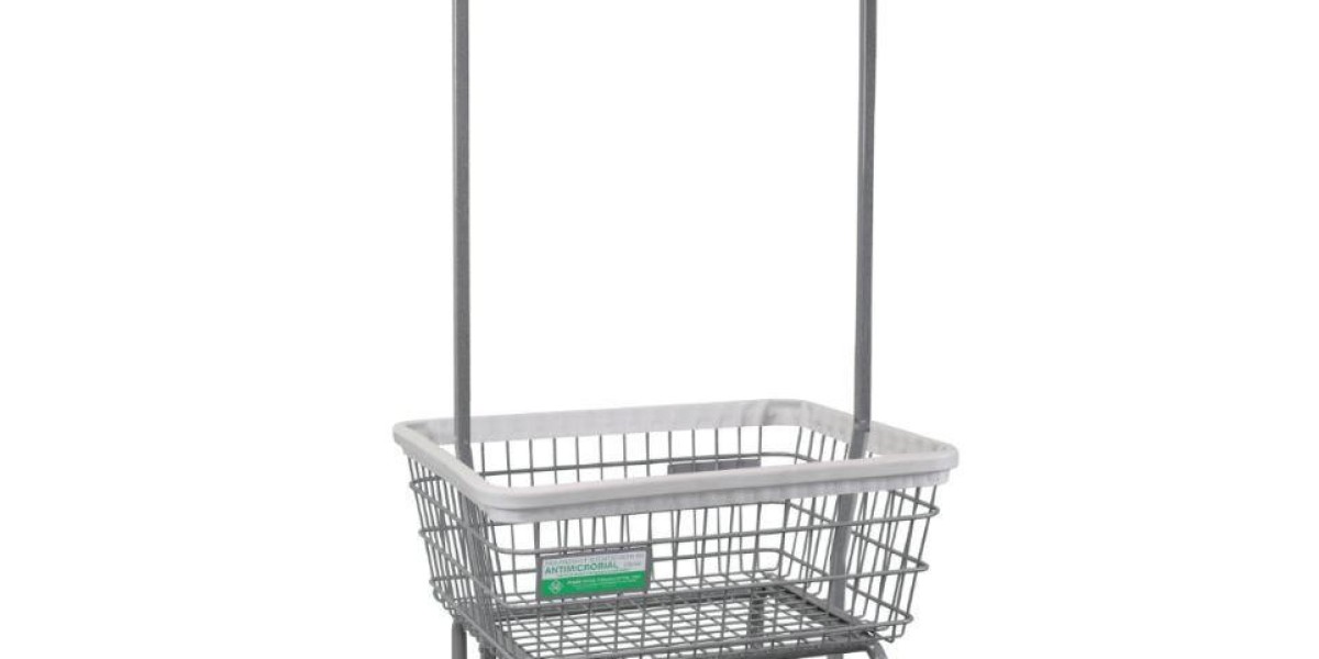The Ultimate Hotel Hardware: Antimicrobial Laundry Cart with Double Pole Rack