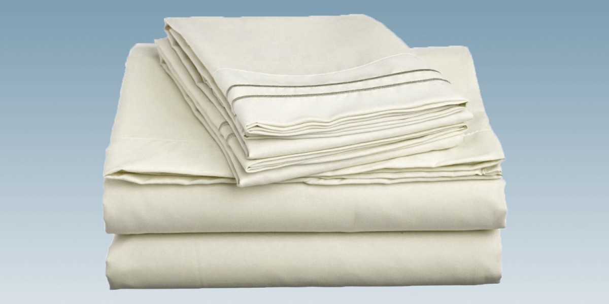 Hassle-Free Bedding with Full-Sized Bone-Colored Fitted Sheets & Pillowcases
