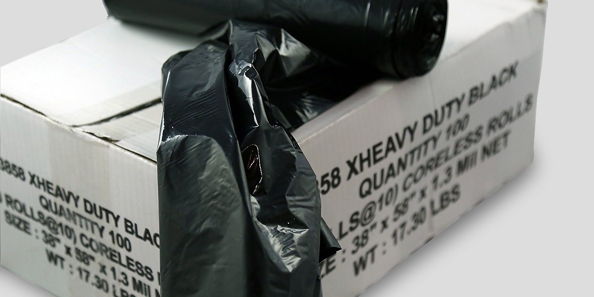 Heavy Duty Trash Can Liners for Hotels: 38″x58″-1.25mil, Black
