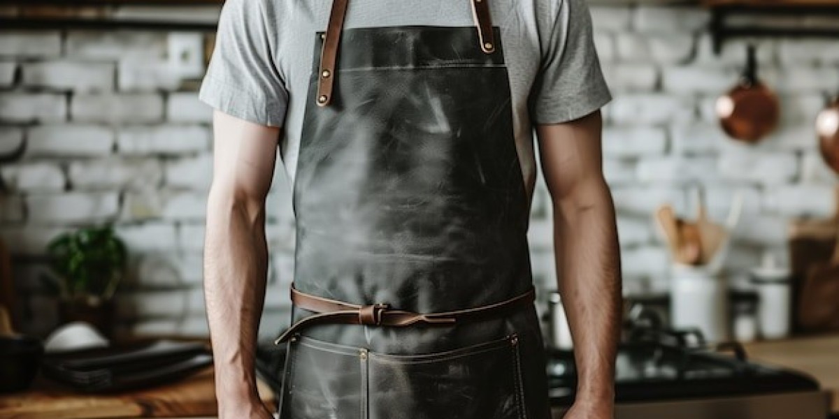 Premium Black Leather Apron for Cook Professionals