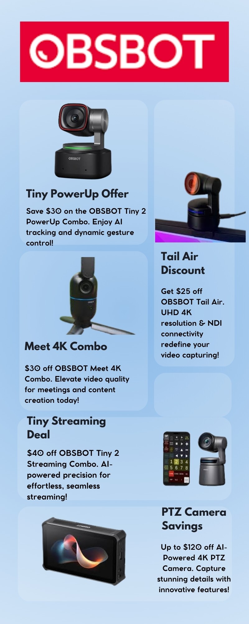 Elevate your streaming experience with the OBSBOT Meet 4K Combo Camera.