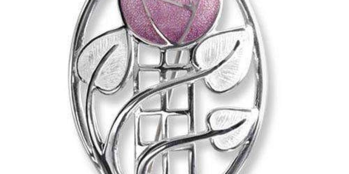 Sterling Silver and Enamel Mackintosh Brooch – A Timeless Tribute to Art Nouveau Elegance