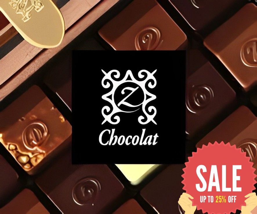 A beautifully arranged box of exquisite hand-painted luxury chocolate bonbons