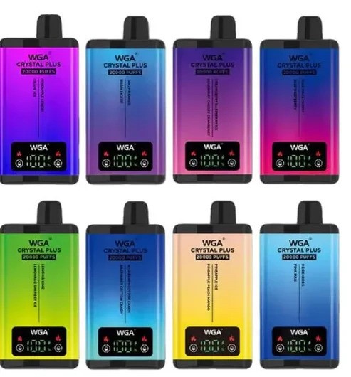 Explore WGA Crystal Plus 20000 Box of 10 with a high puff count and premium quality. A must-have for wholesale customers and vape suppliers.