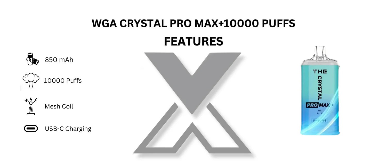 Shop WGA Crystal Pro Max 10000 Box of 10 at Vapex Wholesale. Enjoy smooth draws, top-tier performance, and wholesale savings in one pack.
