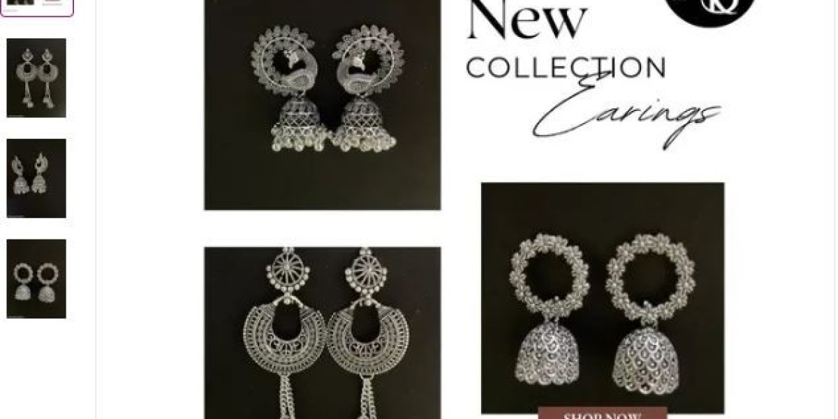 Oxidised Silver Earrings – Combo of 3 Pair Drop & Hoop Jhumki Earrings for Women/Girls