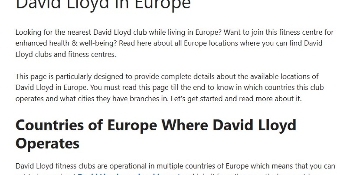 All David Lloyd Europe Locations & Franchises | David Lloyd Cost UK
