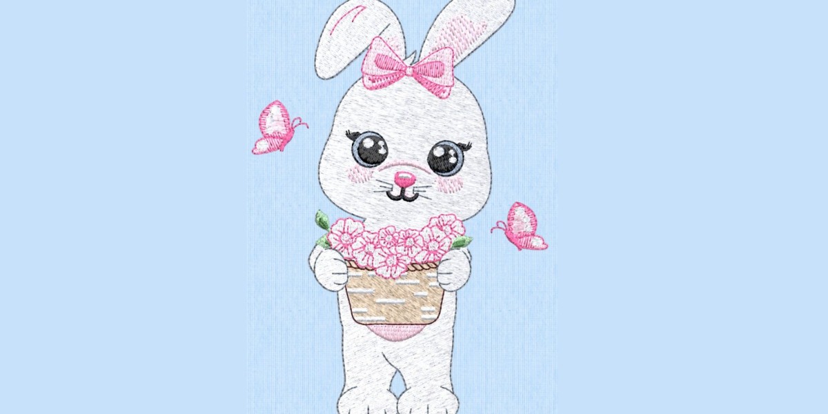 Sweet Little Bunny Embroidery with Viking Bobbin Work