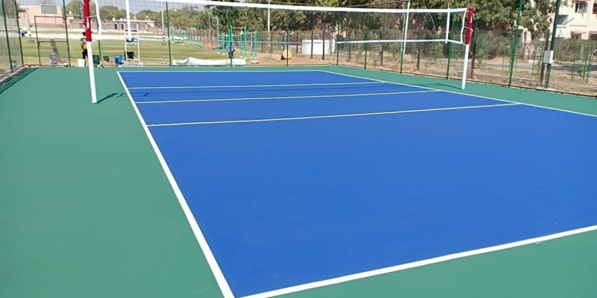 Building a Durable & Colorful Volleyball Court with Synthetic Acrylic Flooring