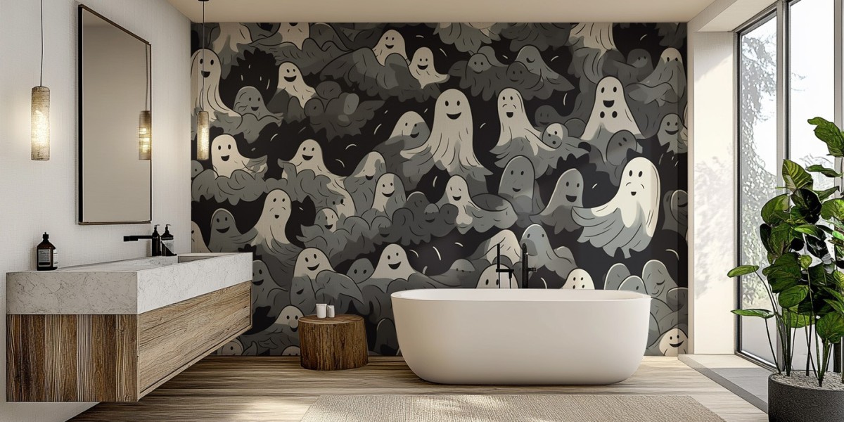 Turn Your Bathroom into a Haunted Hideout with Halloween Wallpaper