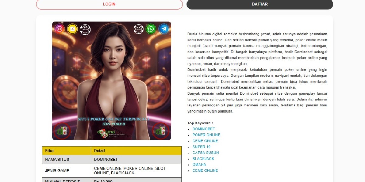 Dominobet: The Leading Platform for Poker Online Terpercaya