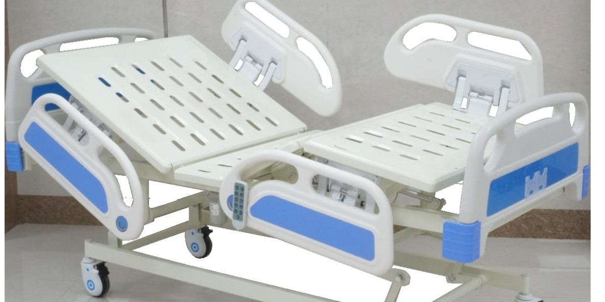 5-Function Electric Hospital Cot with ABS Side Rails