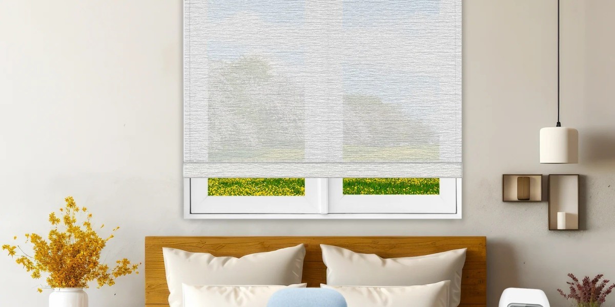 BlindsMagic Smart Motorized Roller Shades 5% Blackout Chiffon