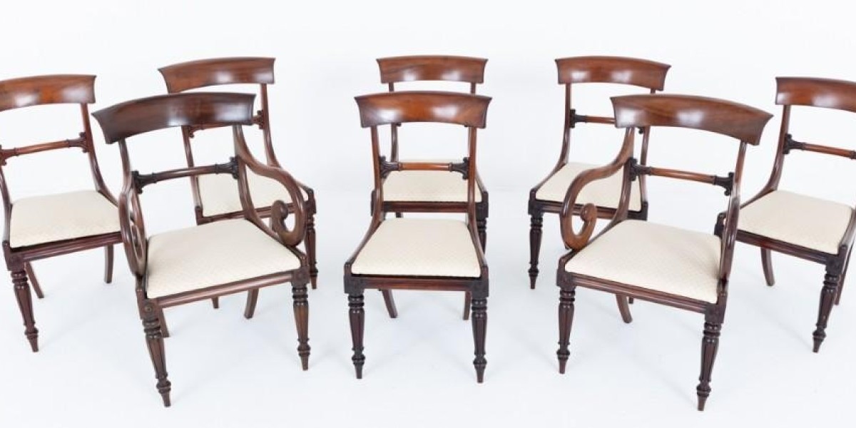 Set of 8 Regency Mahogany Dining Chairs c.1815 | Authentic English Antiques