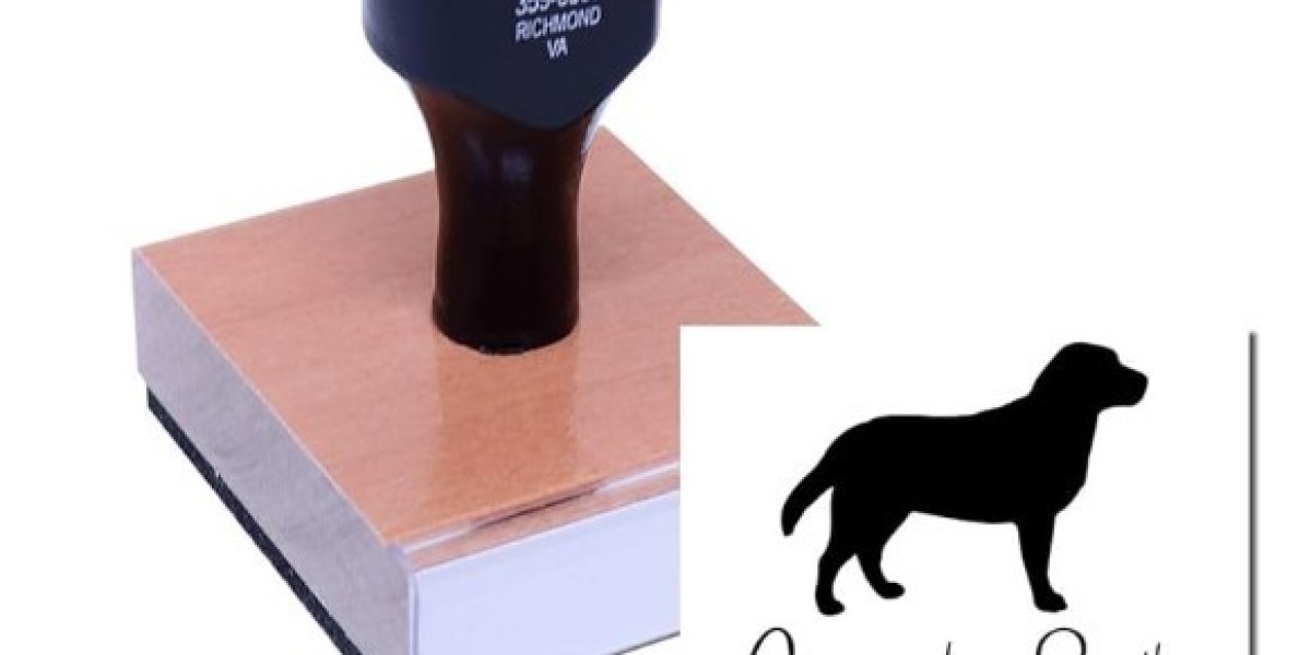 Square Labrador Silhouette Address Rubber Stamp for Dog Lovers