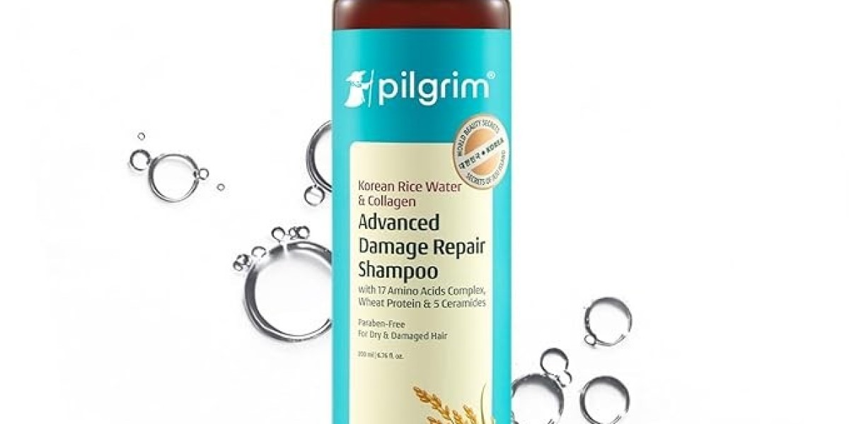 Pilgrim Korean Rice Water & Collagen Advanced Damage Repair Shampoo - 200ml | with 17 Amino Acids, Wheat Protein &am