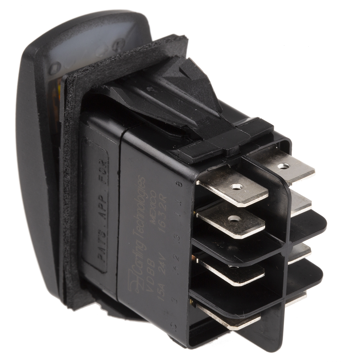 Carling Technologies VDBBHYPC-XZXXX-1XPTO1 Illuminated DPDT Rocker Switch | Enrgtech LTD