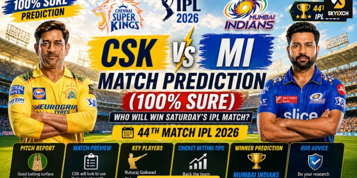 CSK vs MI Match Prediction (100% Sure), Pitch Report, Cricket Betting Tips, Who will win Saturdays IPL Match? - 44th Mat