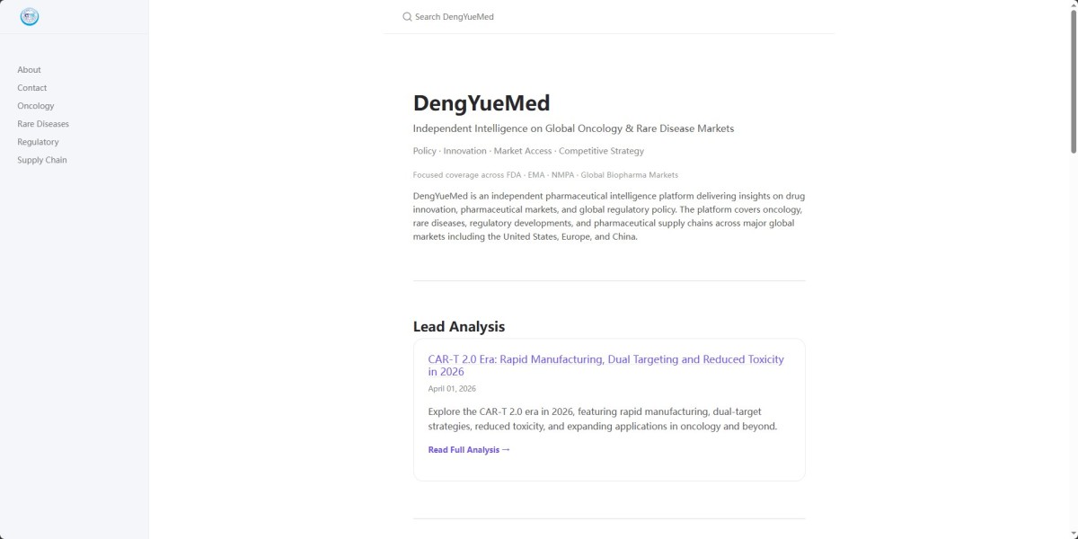 DengYueMed: Independent Global Pharmaceutical Intelligence Platform – Empowering Insights into Oncology, Rare Diseases, 