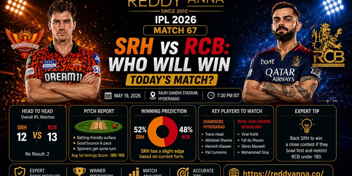 IPL 2026 Match 67 SRH vs RCB: Who Will Win Today’s Match? | Reddy Anna Book