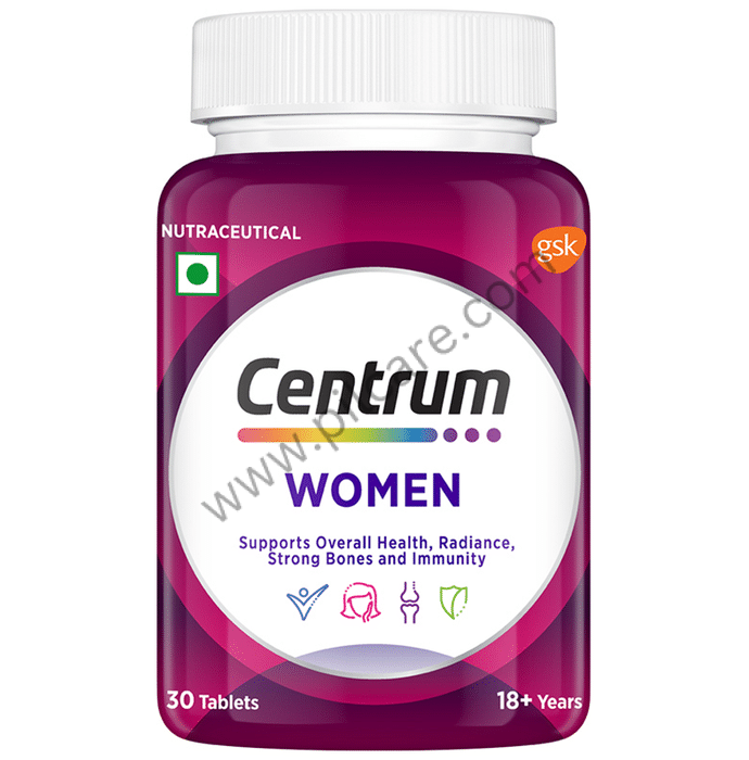 Centrum Women Vegetarian Tablets for Muscles - Heart & Immunity | World's No.1 Multivitamin & Multimineral