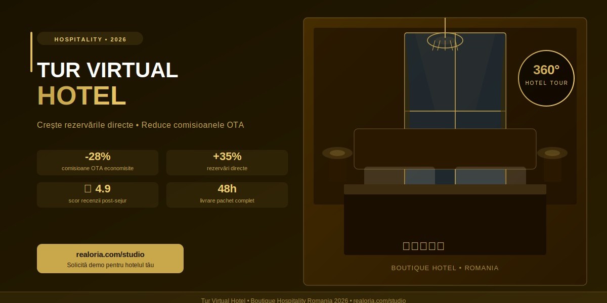 Tur Virtual Hotel: Cum Crești Rezervările Directe Fără Comisioane OTA