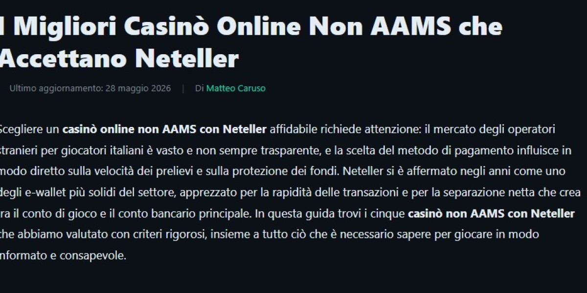 Why "Casinò Non AAMS con Neteller" Are Perfect for Anonymous Gaming