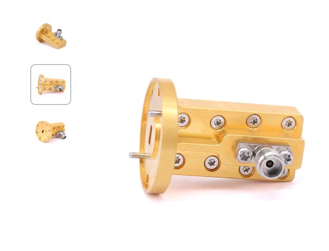 WR-19 to 1.85mm Female Right Angle Waveguide to Coax Adapter with UG-383/U Flange | 39.2 - 59.6GHz Profile Picture