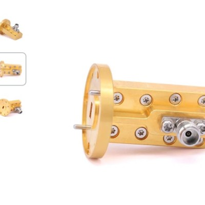 WR-19 to 1.85mm Female Right Angle Waveguide to Coax Adapter with UG-383/U Flange | 39.2 - 59.6GHz Profile Picture