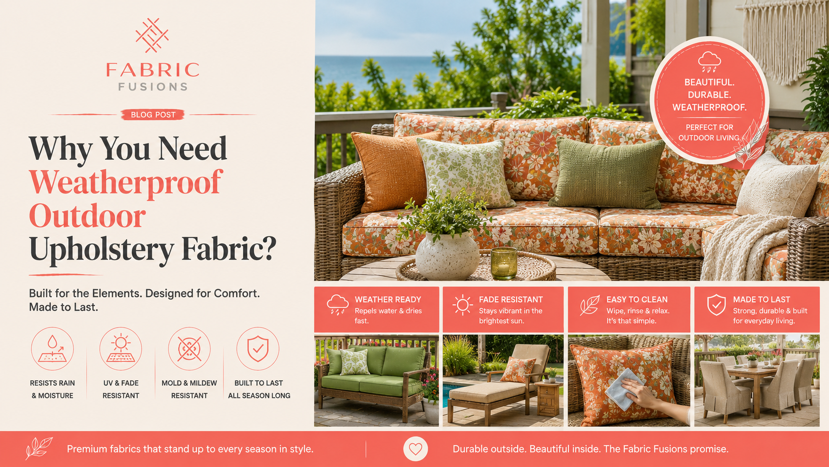 Why You Need Weatherproof Outdoor Upholstery Fabric?