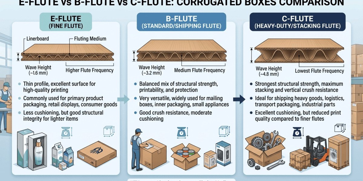 E-Flute vs B-Flute vs C-Flute Corrugated Boxes: Complete Guide